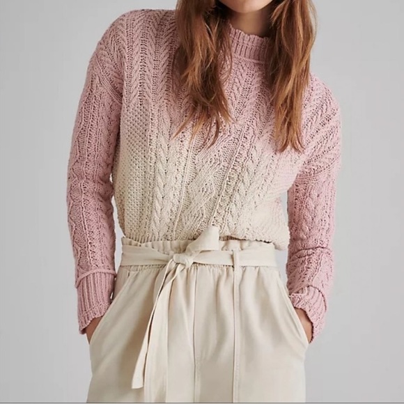 Anthropologie Sweaters - Anthropologie Marci Dip Dye Cable Knit Ombre Sweater NWT